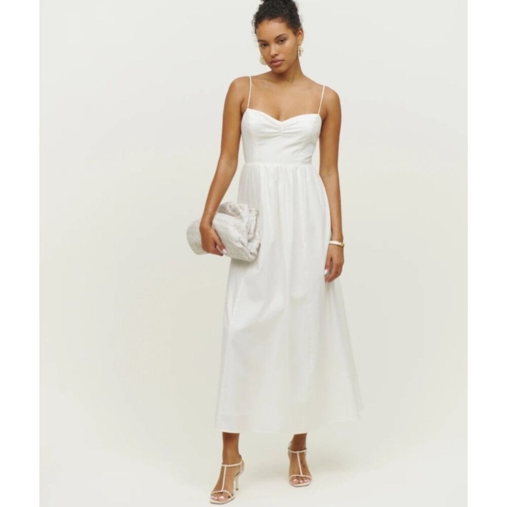 Reformation White Summer Cotton Maxi Dress Women's Size Small NWOT‎